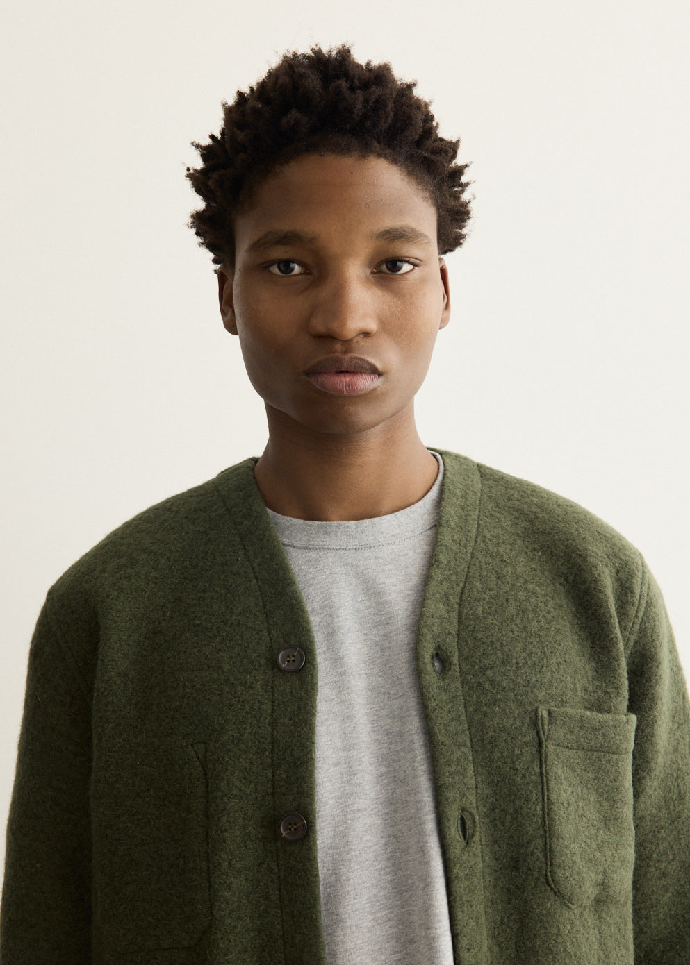Wool Fleece Cardigan