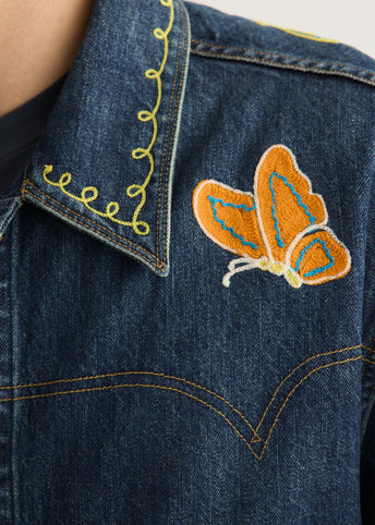 Papillon Emb. Jean Jacket - 12oz Denim