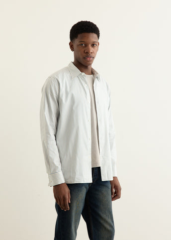 Cotton Silk Stripe Double-Cuff Shirt
