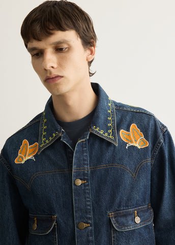 Papillon Emb. Jean Jacket - 12oz Denim