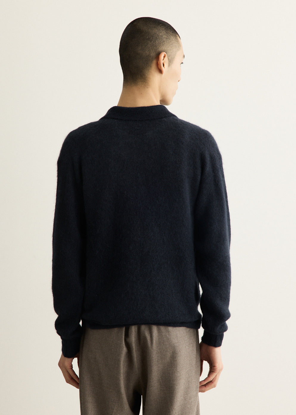 Baby Suri Alpaca Sheer Knit Skipper Polo