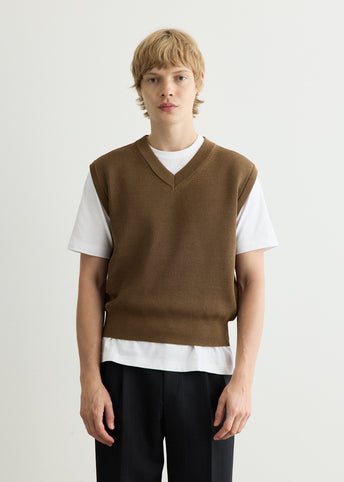 Flat Yarn Rib Knit Vest