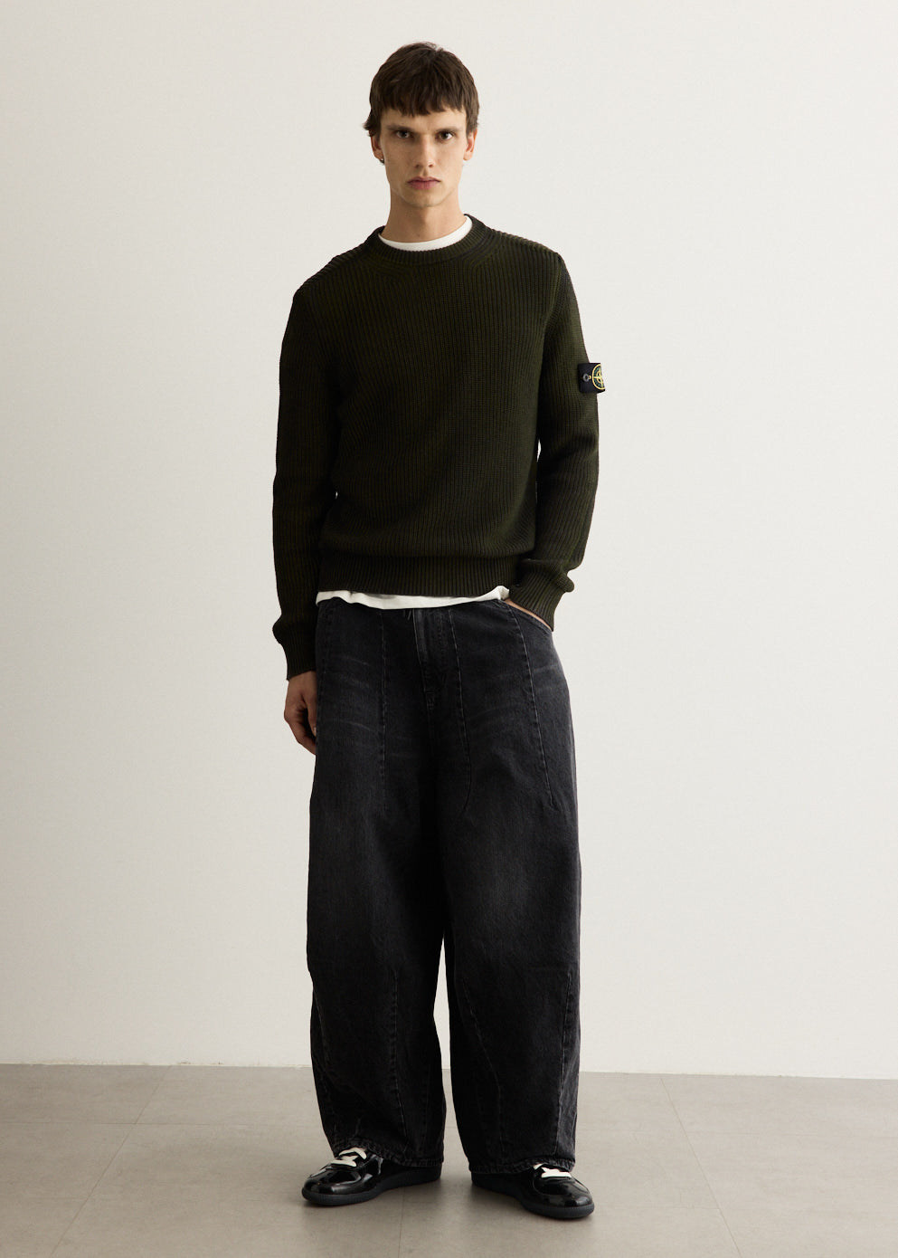 Fisherman's Rib Organic Cotton Two-Colour Spray Jumper