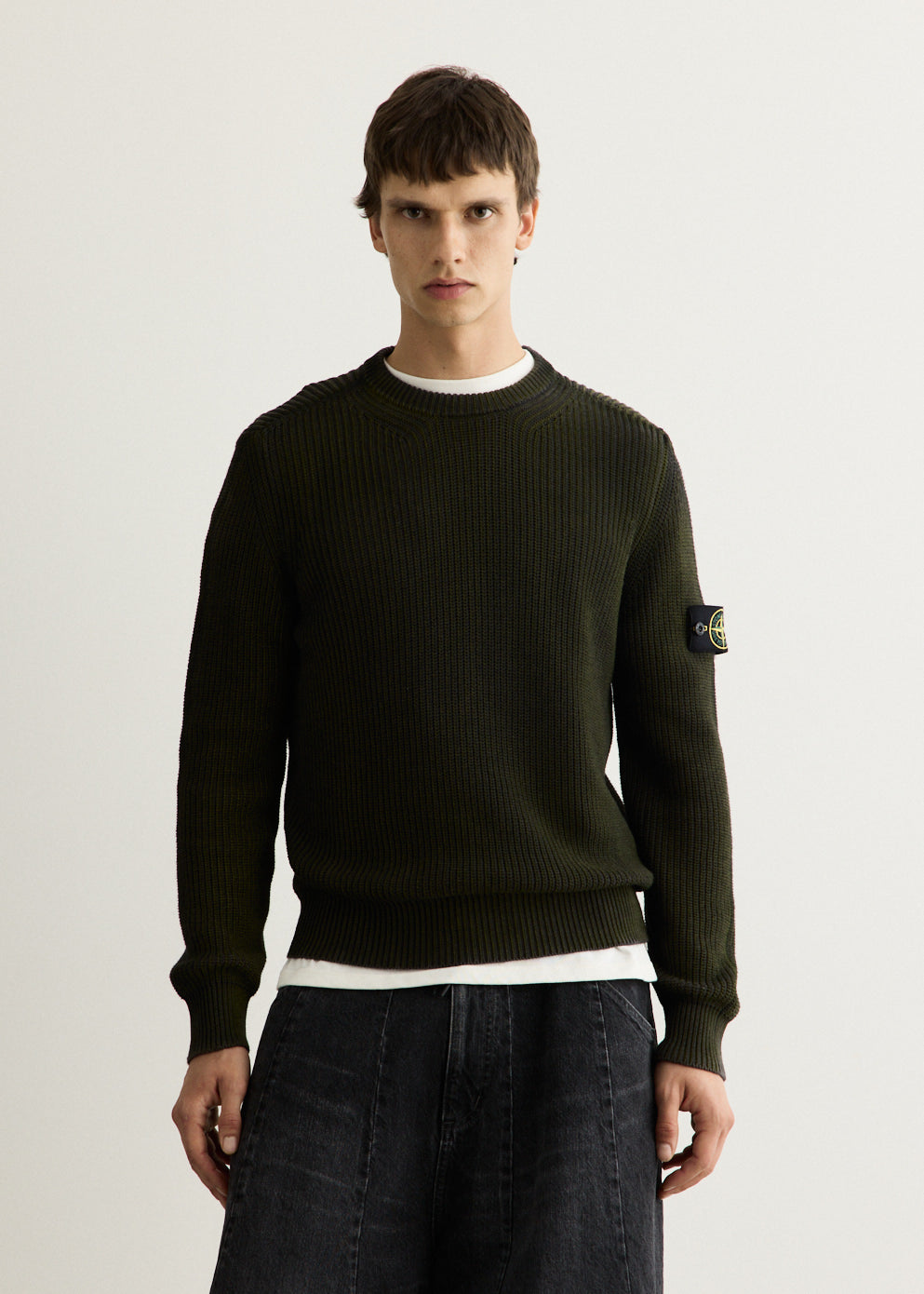 Fisherman's Rib Organic Cotton Two-Colour Spray Jumper