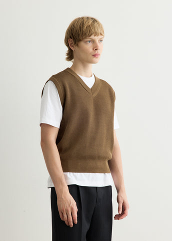 Flat Yarn Rib Knit Vest
