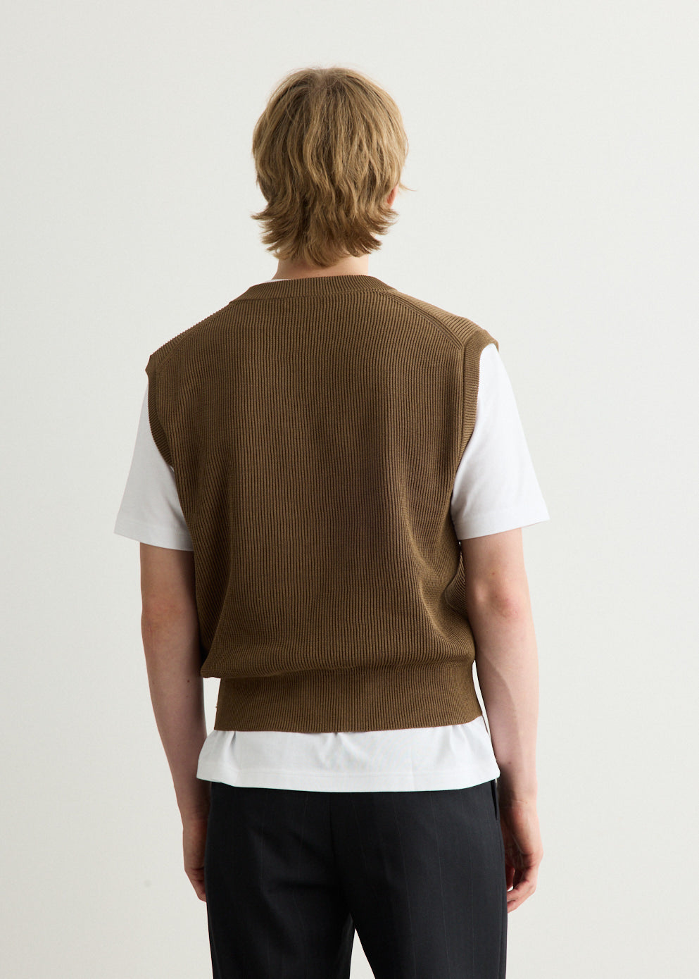 Flat Yarn Rib Knit Vest