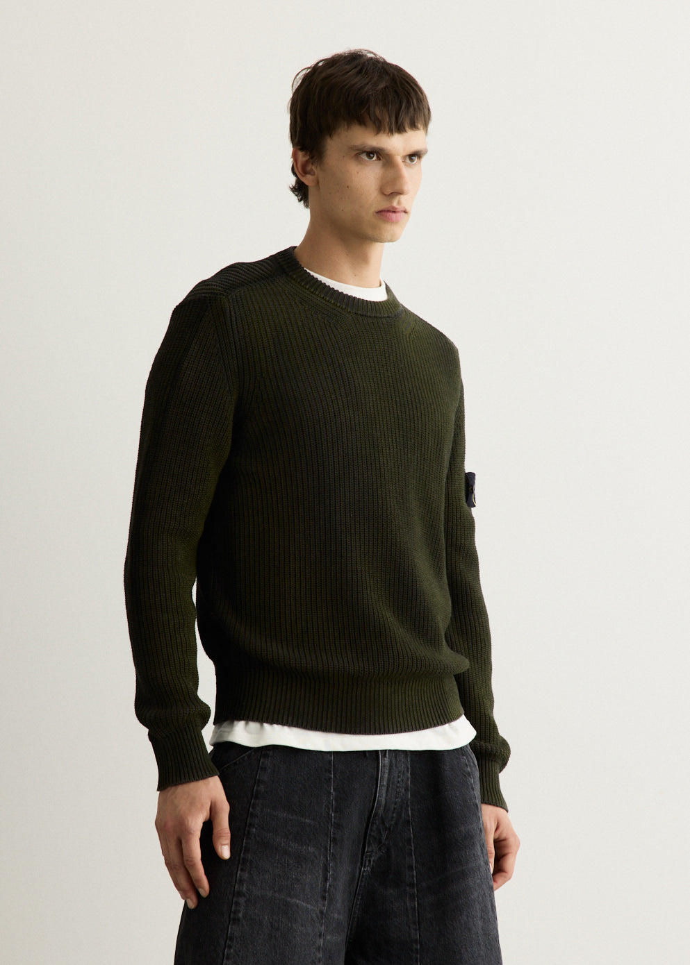 Fisherman's Rib Organic Cotton Two-Colour Spray Jumper
