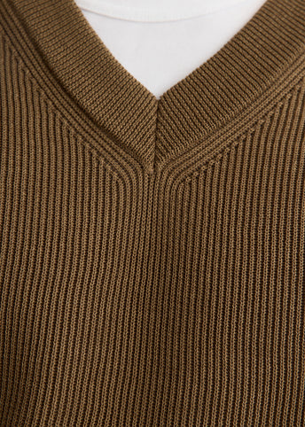Flat Yarn Rib Knit Vest