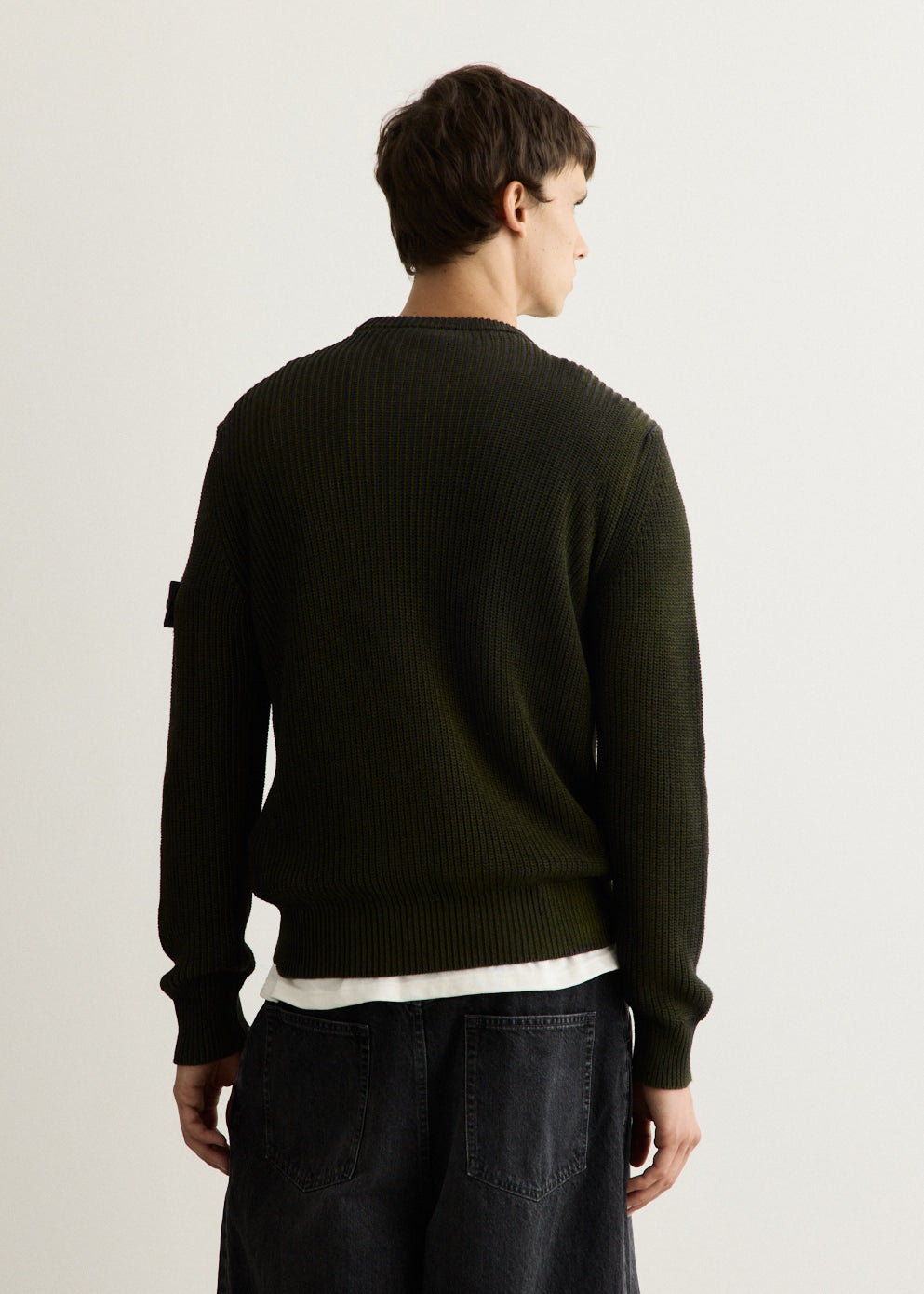 Fisherman's Rib Organic Cotton Two-Colour Spray Jumper