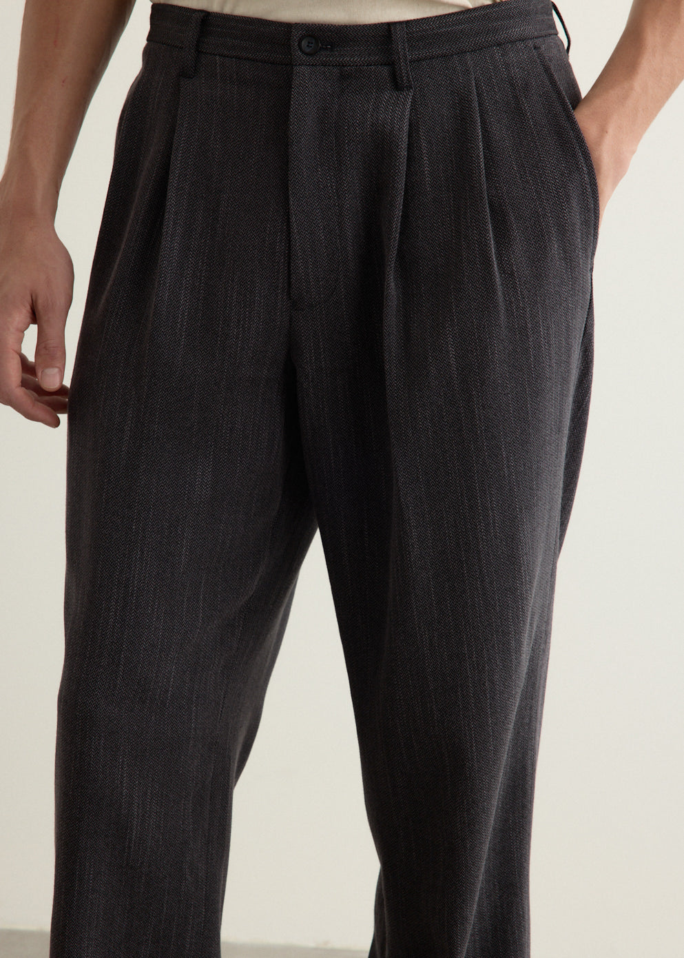George Tweed Two Tuck Pants