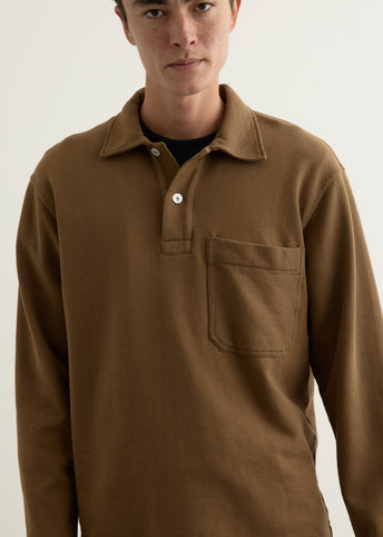 Fraser Relaxed Organic Loopback Long Sleeve Polo