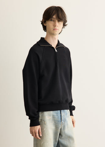 Zipped Sweatshirt with Tonal Embossed ADC