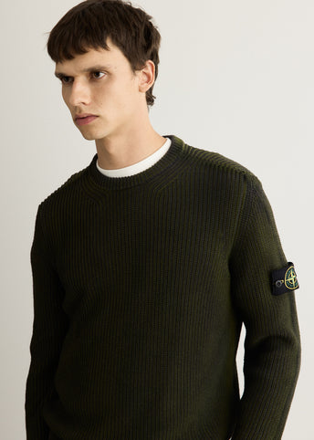 Fisherman's Rib Organic Cotton Two-Colour Spray Jumper
