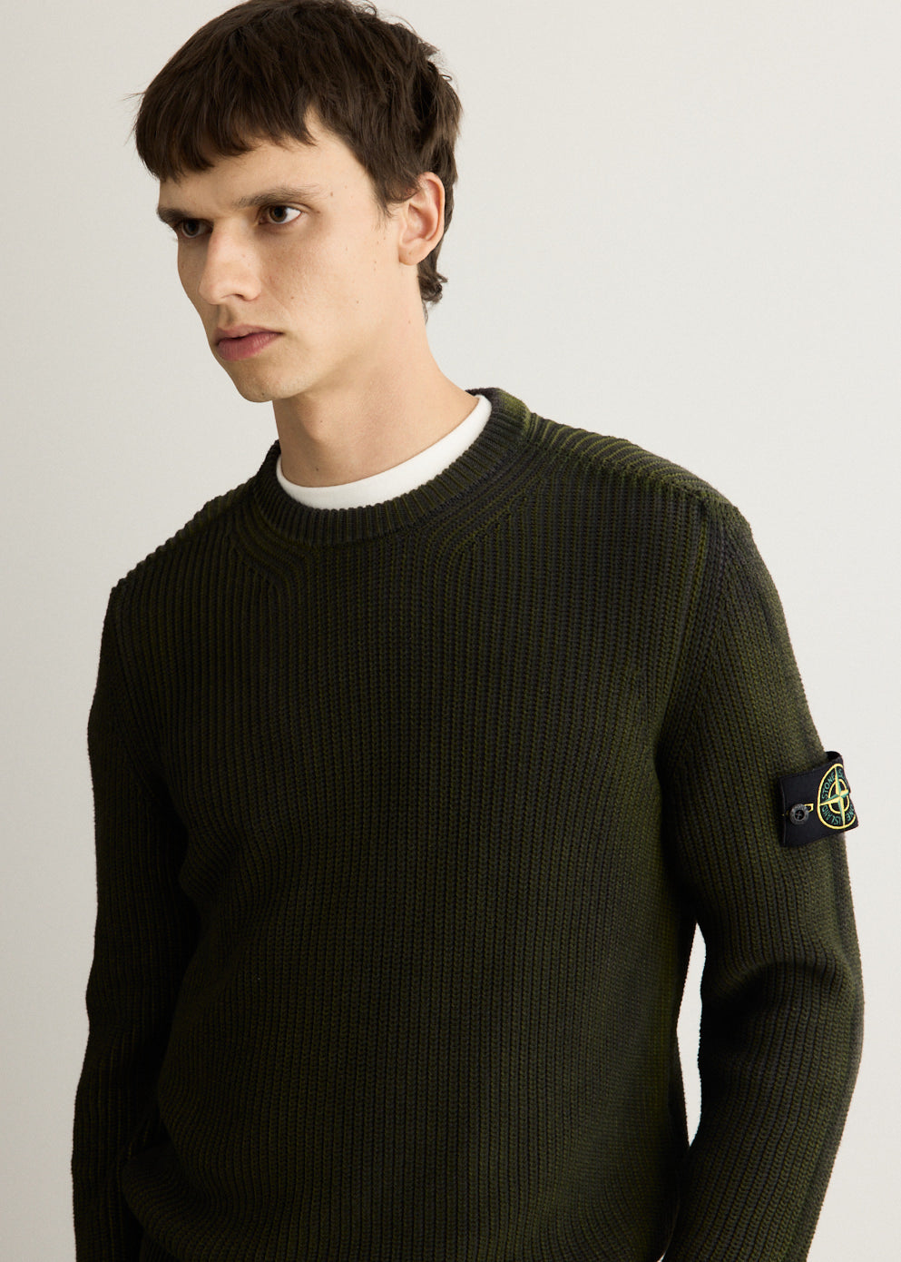 Fisherman's Rib Organic Cotton Two-Colour Spray Jumper