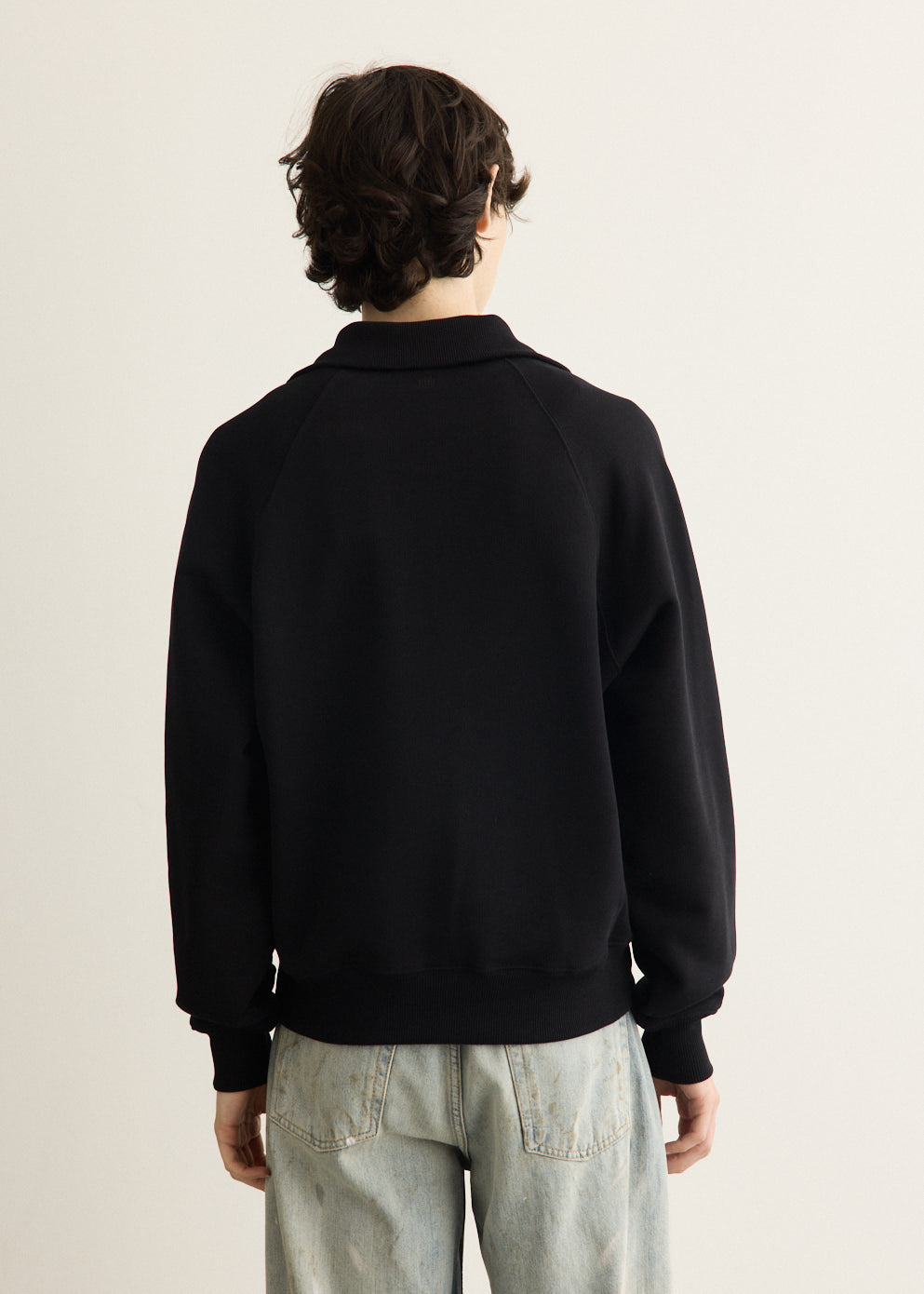 Zipped Sweatshirt with Tonal Embossed ADC