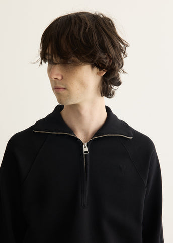 Zipped Sweatshirt with Tonal Embossed ADC