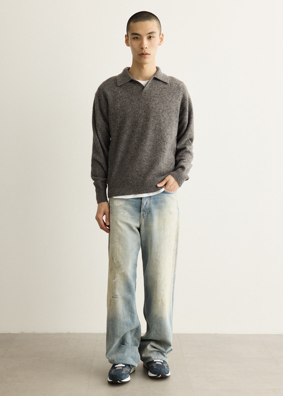 Cashmere Nep Knit Polo