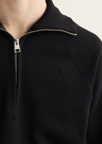 Zipped Sweatshirt with Tonal Embossed ADC