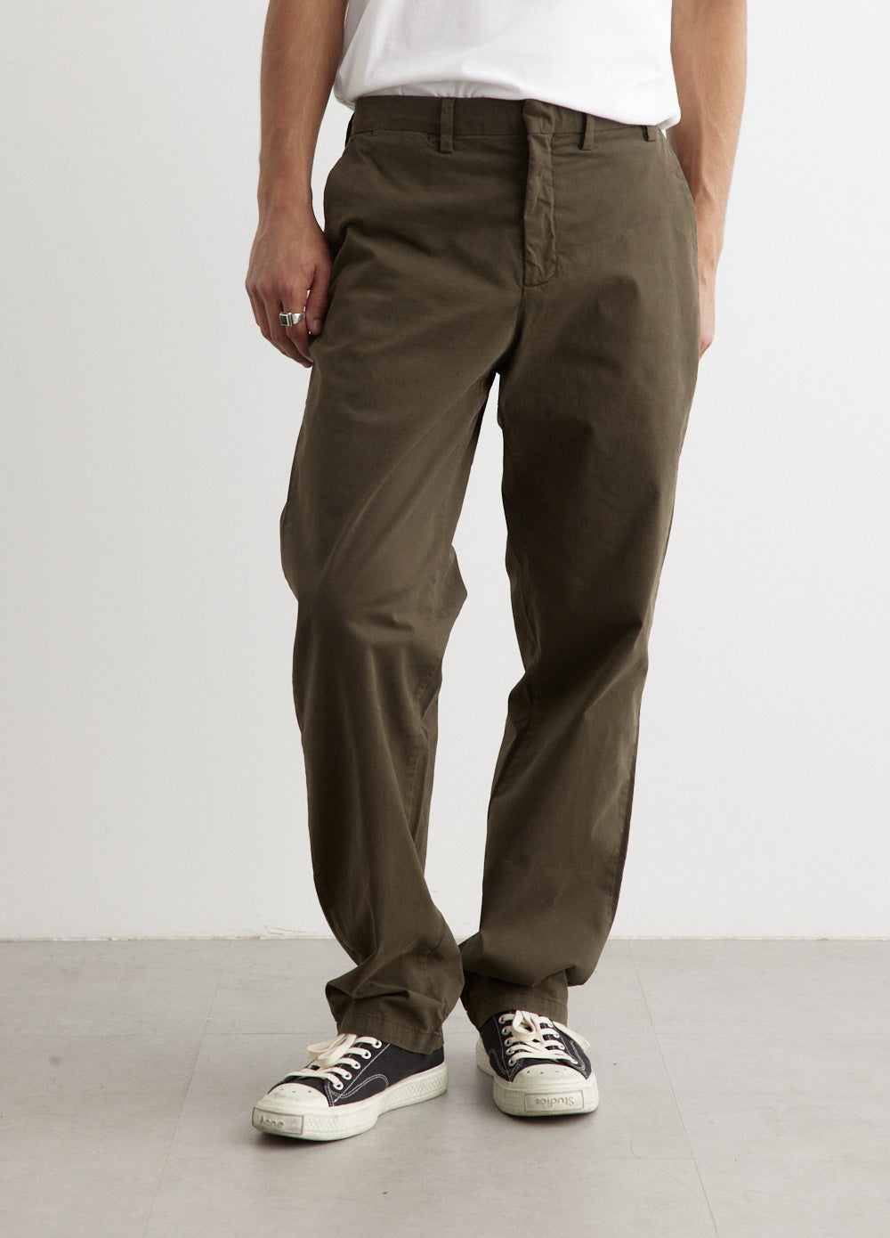 Brushed Cotton Twill Regular Fit Chinos