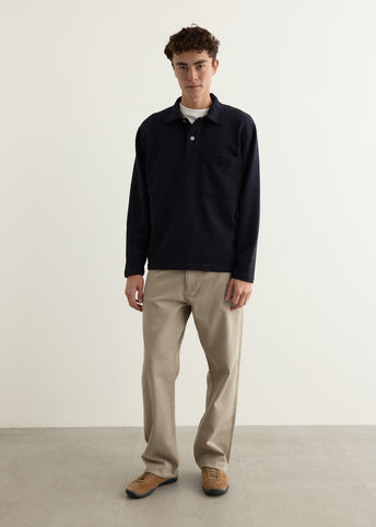 Fraser Relaxed Organic Loopback Long Sleeve Polo