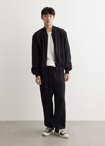 Linen Double Cloth Zip Blouson