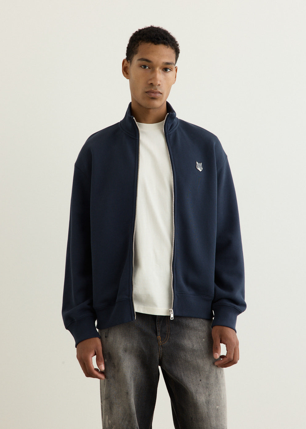 Grey Fox Head Zipped Comfort Sweatshirt