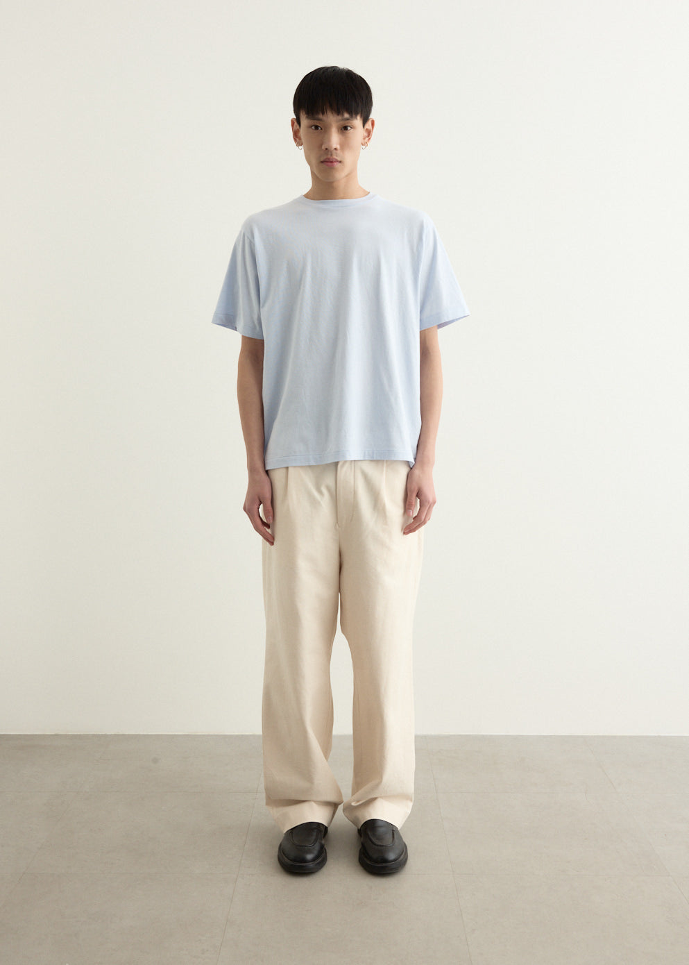 Chino Tuck Straight Cotton Duck Pants