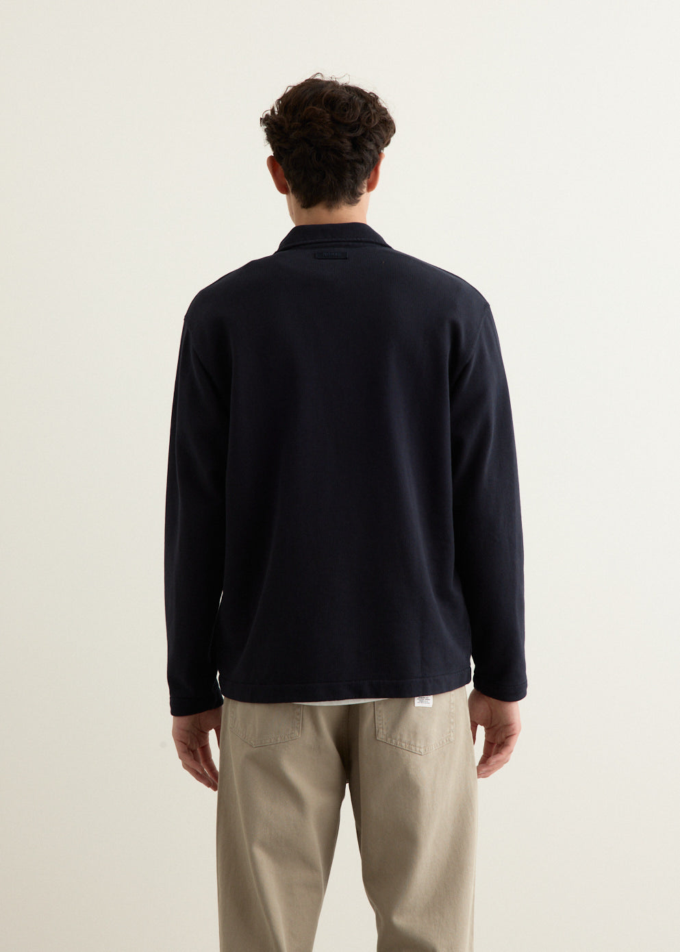 Fraser Relaxed Organic Loopback Long Sleeve Polo