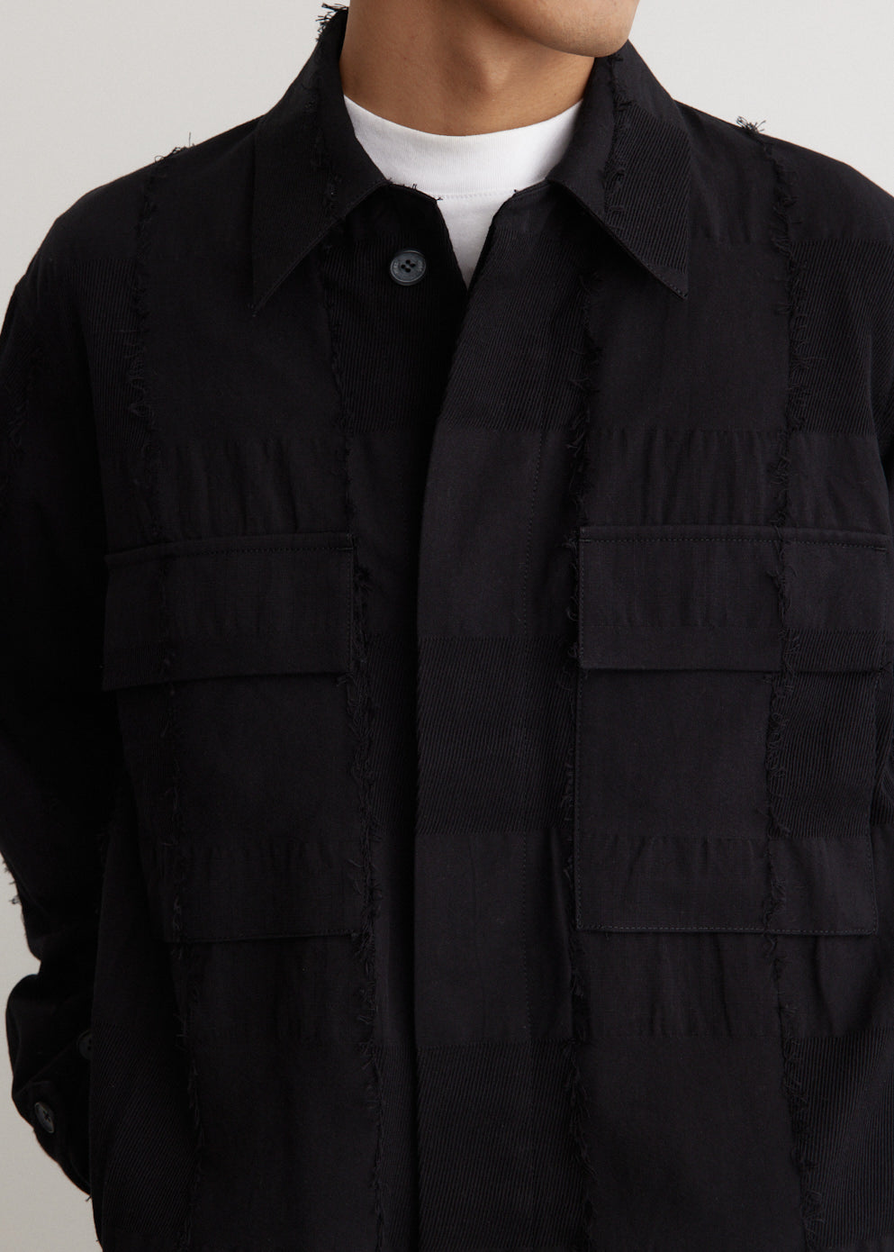Block Jacquard Utility Jacket