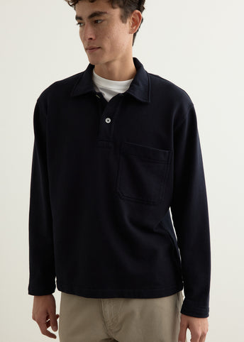 Fraser Relaxed Organic Loopback Long Sleeve Polo
