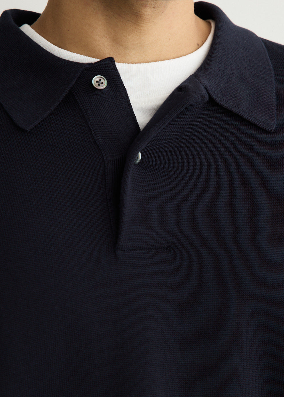 Suvin High Gauge Knit Oversized Long Sleeve Polo Suvin High Gauge Knit Oversized Long Sleeve Polo