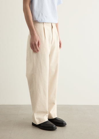 Chino Tuck Straight Cotton Duck Pants
