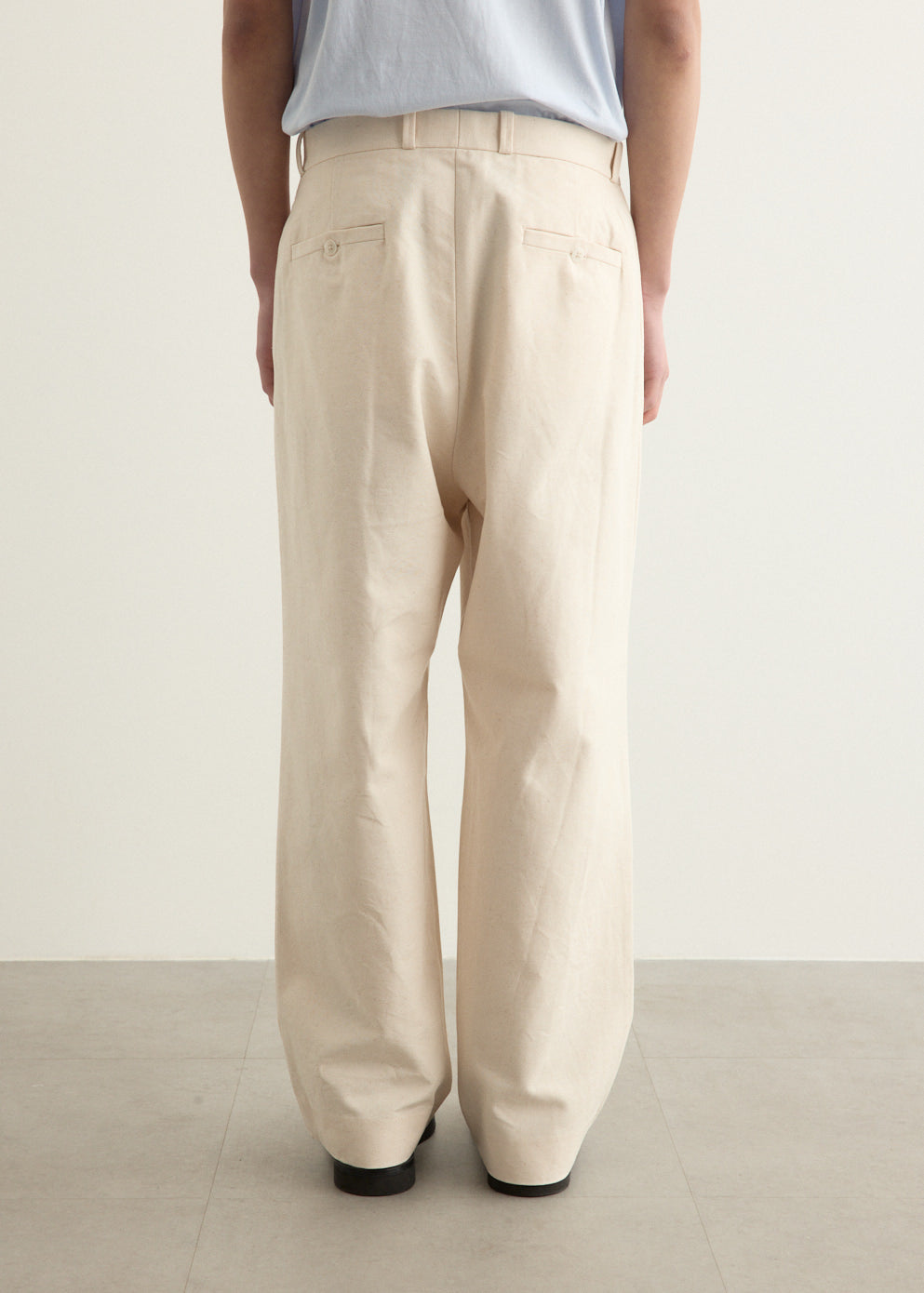 Chino Tuck Straight Cotton Duck Pants