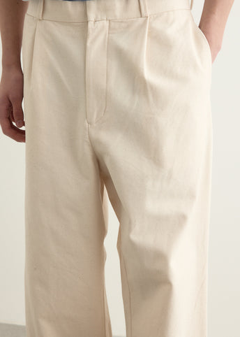 Chino Tuck Straight Cotton Duck Pants
