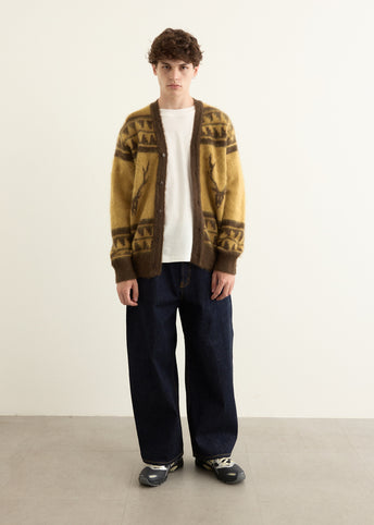 Mohair V Neck Cardigan Sweater
