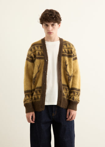 Mohair V Neck Cardigan Sweater