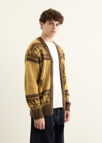Mohair V Neck Cardigan Sweater