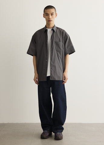 Broad Short Sleeve Oversized Regular Collar Shirt