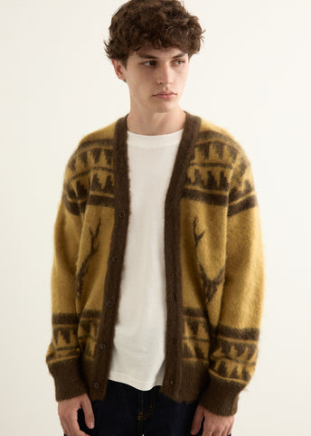 Mohair V Neck Cardigan Sweater