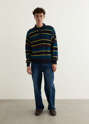 Beauchamp Multi Stripe Polo Sweater