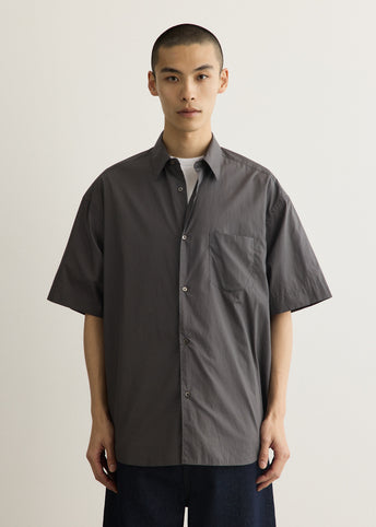 Broad Short Sleeve Oversized Regular Collar Shirt