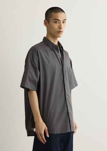 Broad Short Sleeve Oversized Regular Collar Shirt
