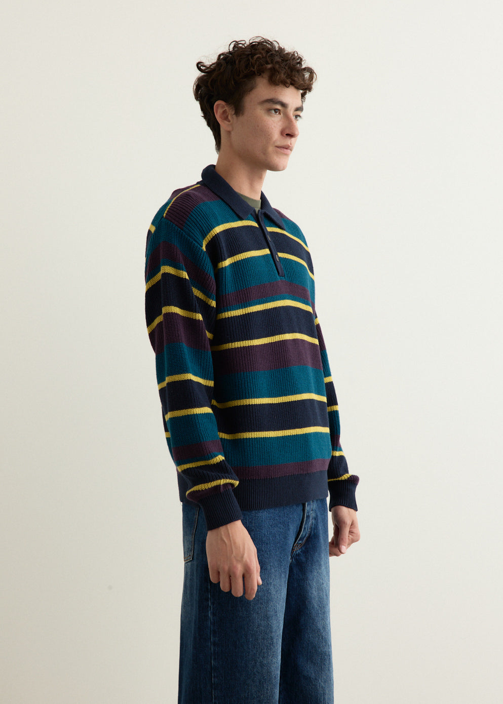 Beauchamp Multi Stripe Polo Sweater