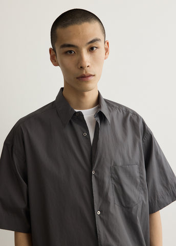 Broad Short Sleeve Oversized Regular Collar Shirt