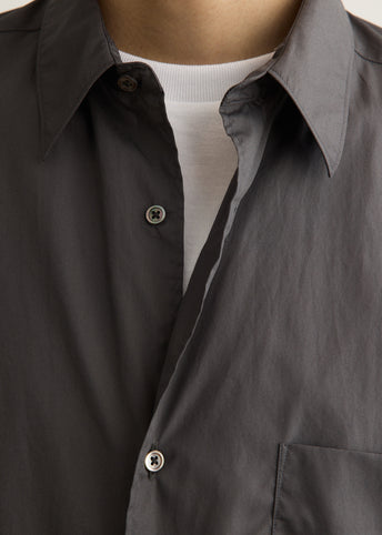 Broad Short Sleeve Oversized Regular Collar Shirt