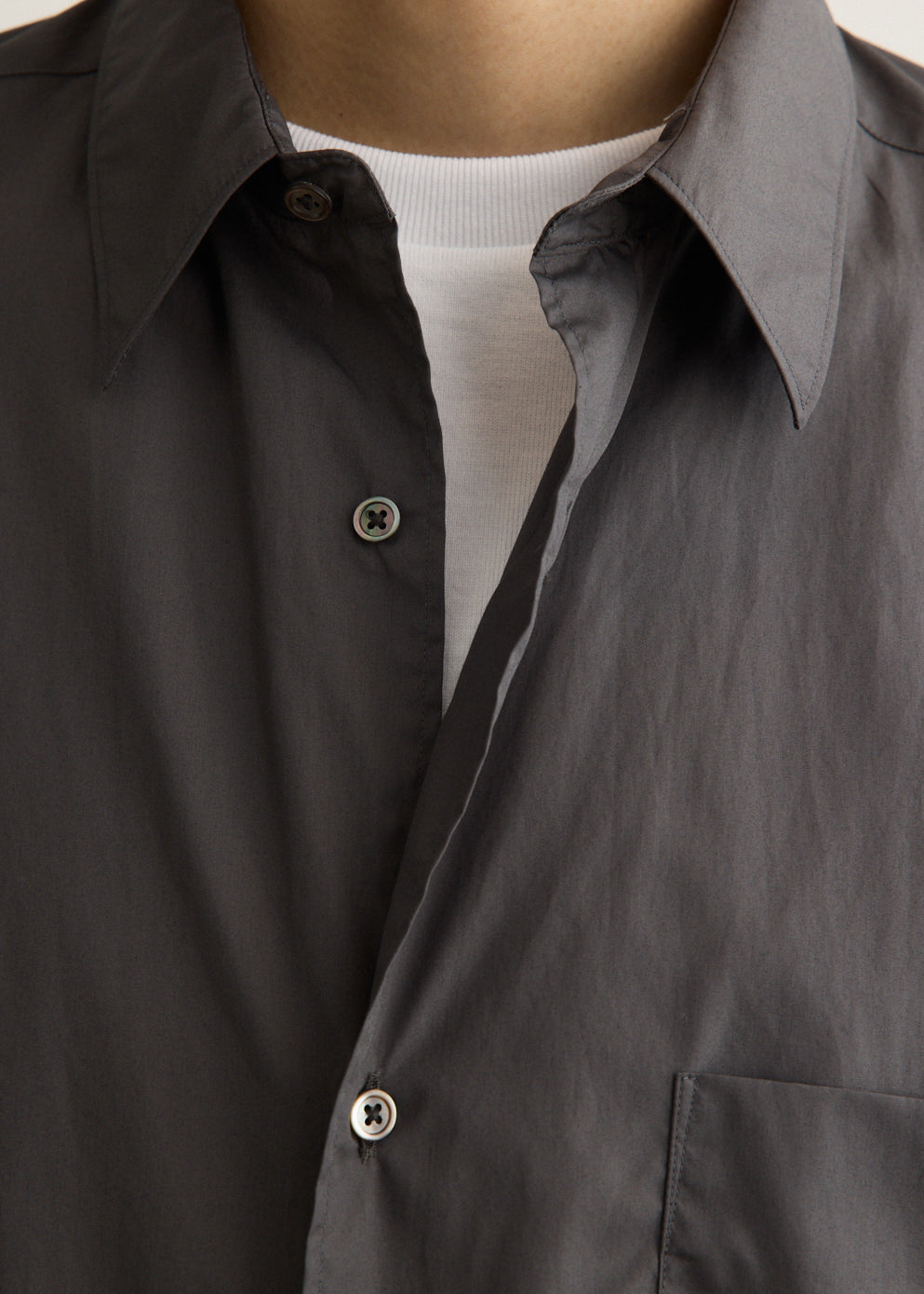 Broad Short Sleeve Oversized Regular Collar Shirt