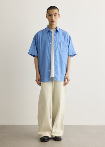 Broad Short Sleeve Oversized Regular Collar Shirt