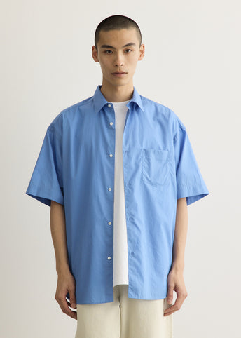 Broad Short Sleeve Oversized Regular Collar Shirt