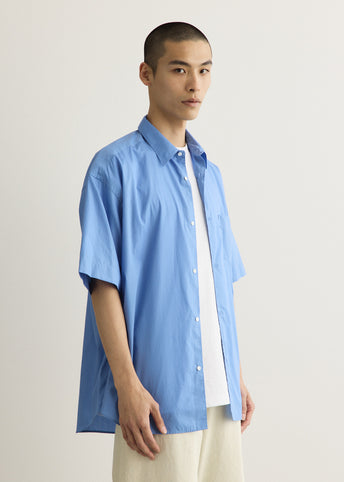 Broad Short Sleeve Oversized Regular Collar Shirt