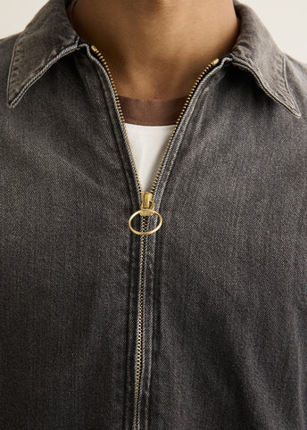 11.5oz Black Denim Hacksaw Drizzler Jacket